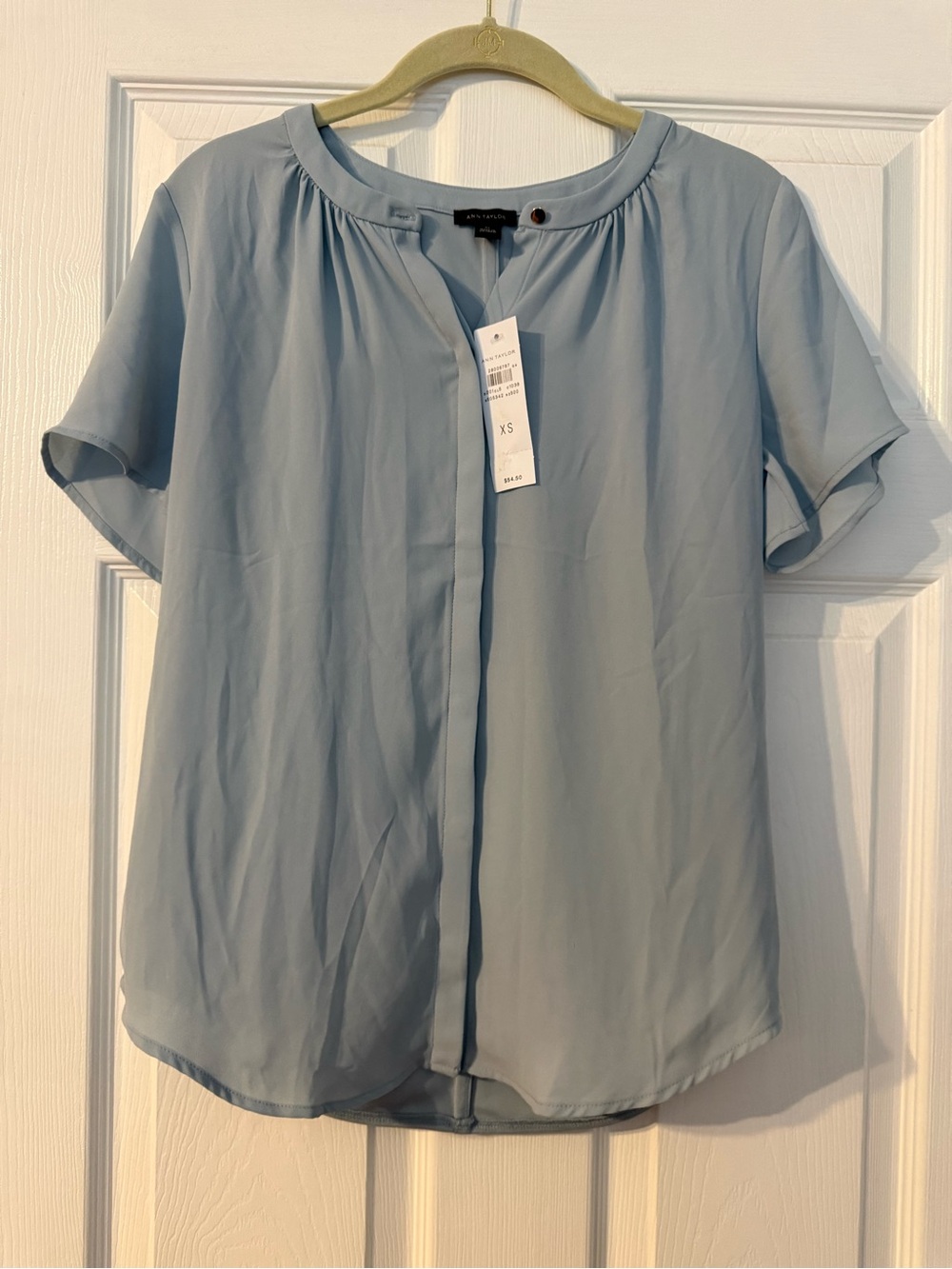LOFT Light Blue Short Sleeve Blouse